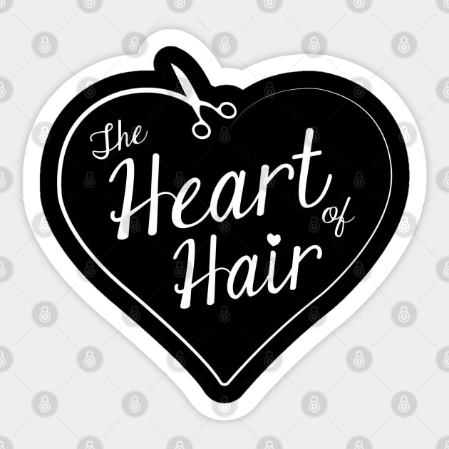 The Heart of Hair - WHITE Sticker by britbrat805